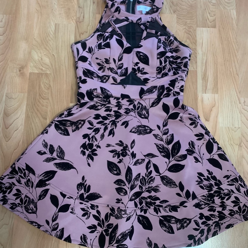 Honey and Rosie Pink and Black Floral Dress
